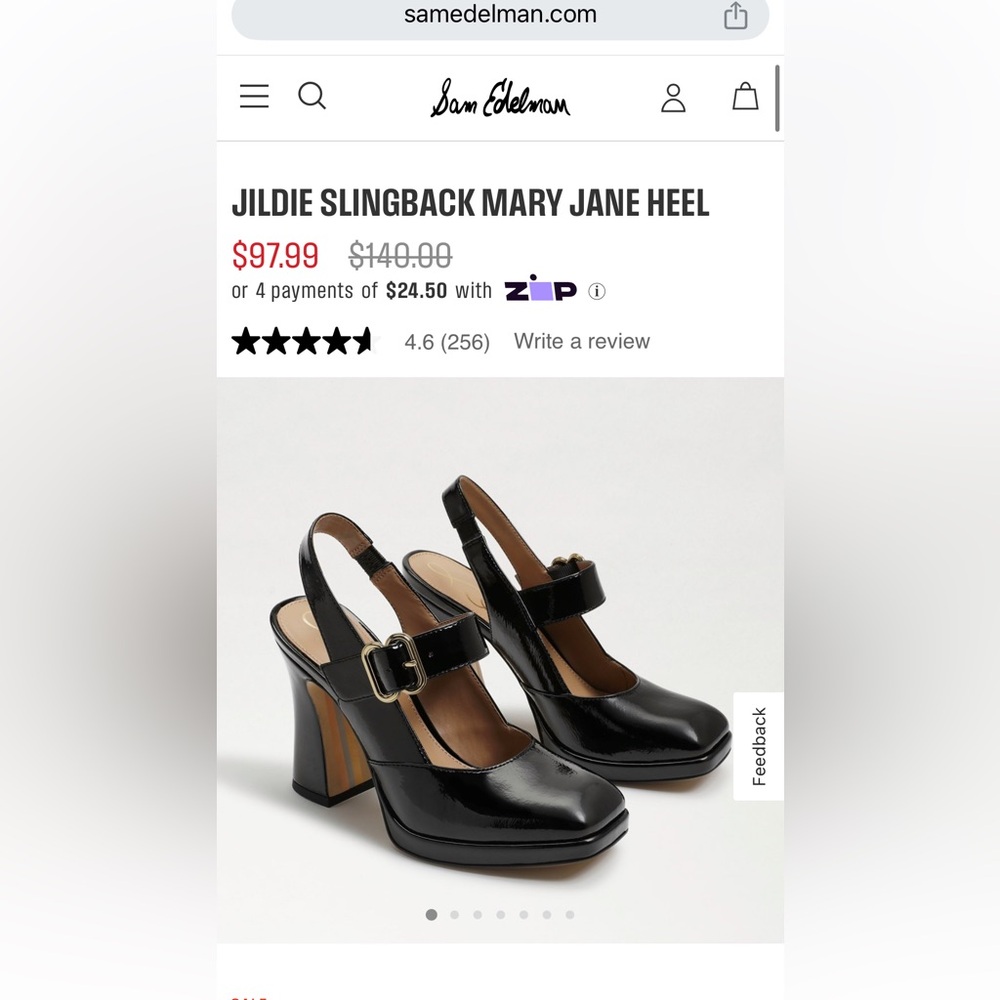 Sling back heel